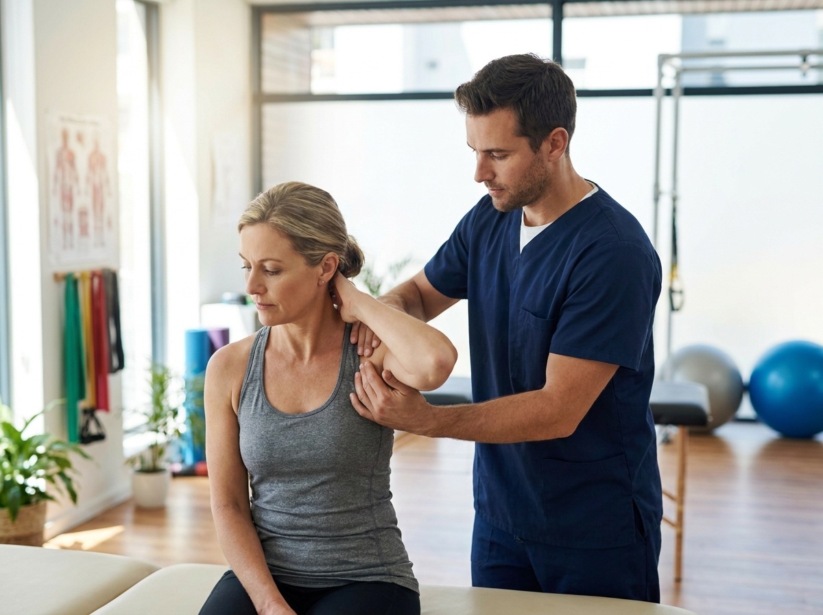 Mobile Physiotherapie bei einer Patientin zu Hause